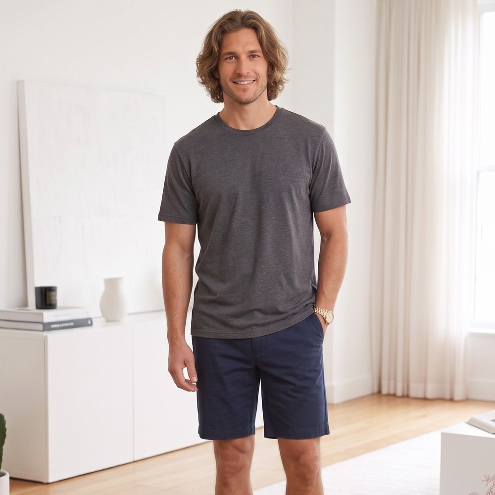 Refined‎ Matter Shorts Mens 30x9 Navy Flat Front Chino Performance Stretch Golf